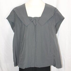 Simply Vera Vera Wang Layered Wide Collar Zippered Top Women's XLarge